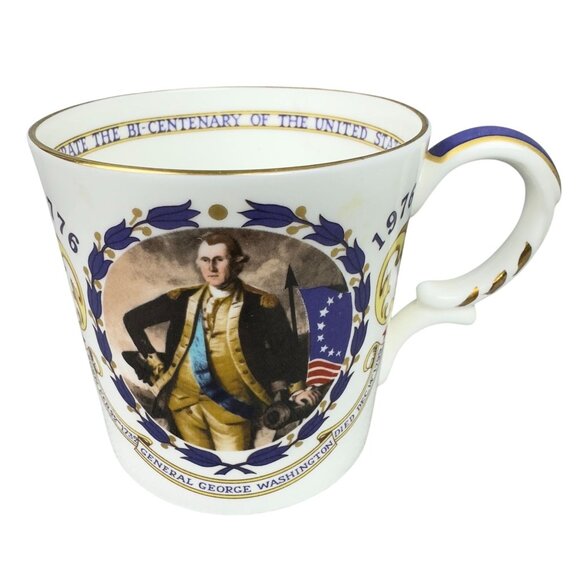 Aynsley Fine Bone China Bicentennial George Washington Commemorative Mug 1976 - Picture 1 of 10